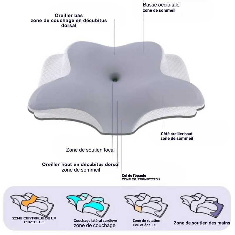 Oreiller Ergonomique à Mémoire de Forme